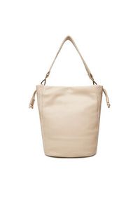 TOMMY HILFIGER - Tommy Hilfiger Torebka Th Soft Summer Bucket AW0AW17540 Beżowy. Kolor: beżowy. Materiał: skórzane #3