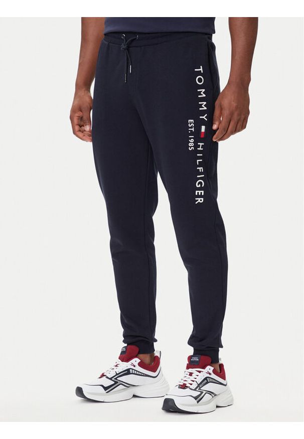 TOMMY HILFIGER - Tommy Hilfiger Spodnie dresowe Basic Branded MW0MW08388 Granatowy Regular Fit. Kolor: niebieski. Materiał: bawełna