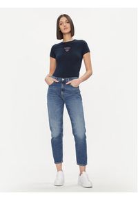 Tommy Jeans T-Shirt Essential DW0DW17357 Granatowy Slim Fit. Kolor: niebieski. Materiał: bawełna, syntetyk #5