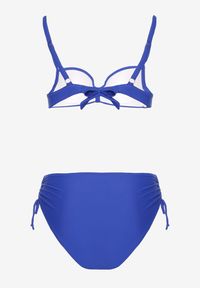 Born2be - Niebieskie Bikini Biustonosz i Majtki Figi Ozdobione Metalicznymi Aplikacjami Kinionela. Kolor: niebieski. Wzór: aplikacja #6