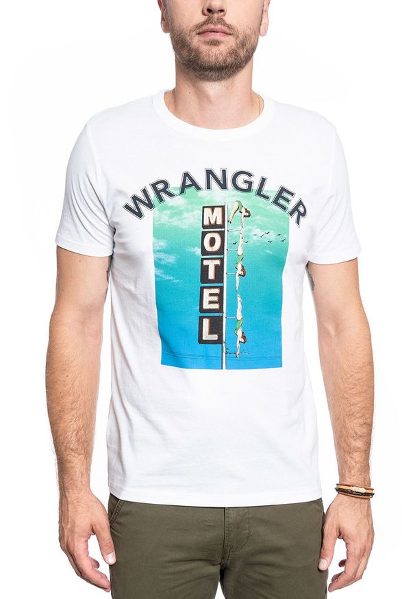 Wrangler - MĘSKI T-SHIRT WRANGLER SS GOOD TIMES TEE WHITE W7F8FK989 112131814
