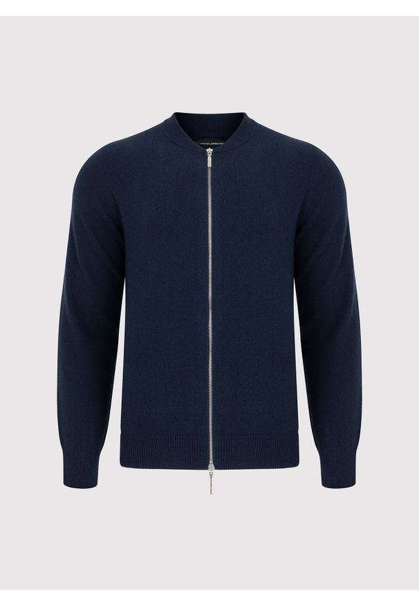 Pako Lorente - PAKO LORENTE – Sweter męski rozpinany w granatowym kolorze. Kolor: szary, niebieski. Materiał: wełna, poliamid, bawełna. Sezon: jesień