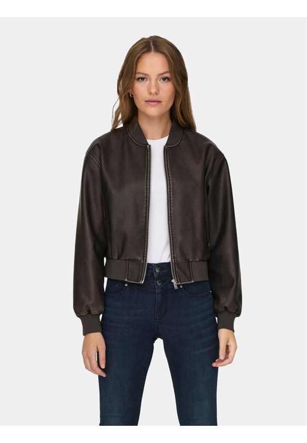 only - ONLY Kurtka z imitacji skóry Jane 15314240 Brązowy Loose Fit. Kolor: brązowy. Materiał: skóra
