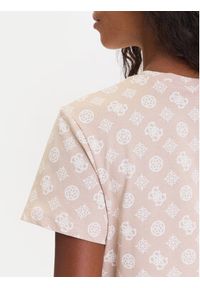 Guess T-Shirt V5YI04 I3Z14 Beżowy Regular Fit. Kolor: beżowy. Materiał: bawełna #5