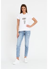 Karl Lagerfeld - KARL LAGERFELD Biały damski t-shirt Ikonik 2.0, Rozmiar S. Kolor: biały #4