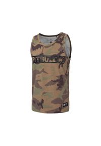 PITBULL - Tank męski Pitbull Top Slim Fit Hilltop. Kolor: brązowy, wielokolorowy, zielony