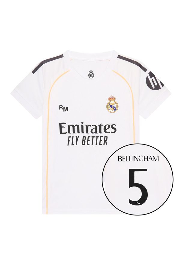 Koszulka domowa Jude Bellingham Real Madrid 25/26 dla dzieci. Kolor: biały. Sport: piłka nożna