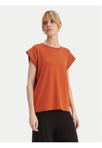 Emporio Armani T-Shirt EW003407 AF20240 U4098 Czerwony Regular Fit. Kolor: czerwony. Materiał: wiskoza #1