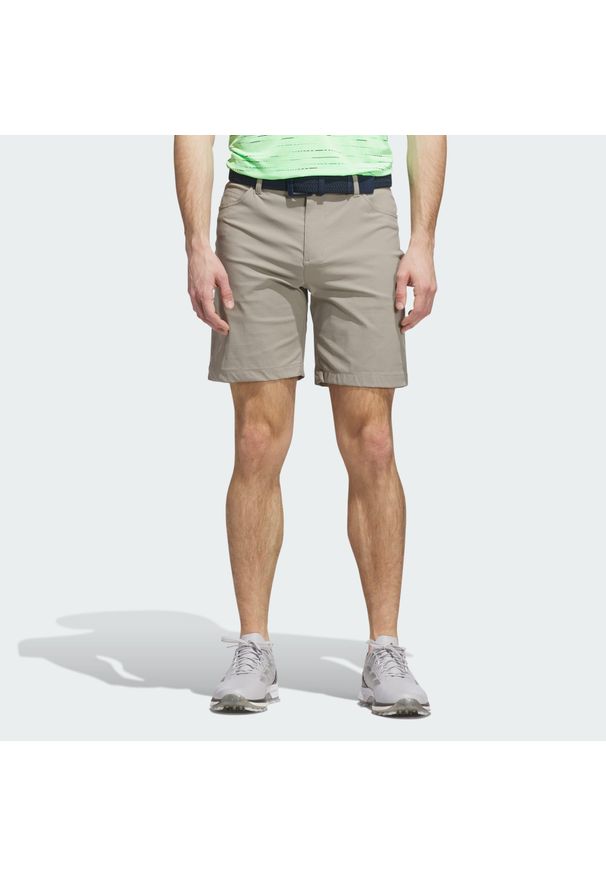 Adidas - Szorty Ultimate365 5-Pocket Golf. Kolor: beżowy. Materiał: materiał. Sport: golf