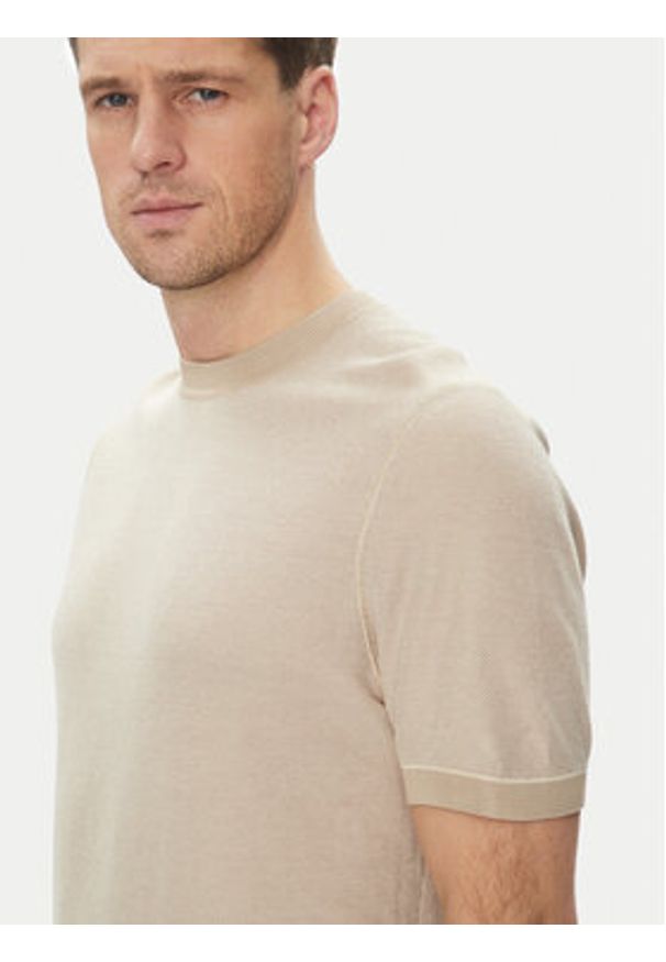 BOSS Sweter Jianfranco 50537642 Biały Regular Fit. Kolor: biały. Materiał: bawełna