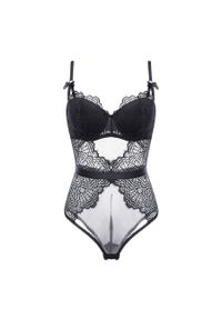 Intica - Koronkowe body push-up z regulowanymi ramiączkami Kirstin. Kolor: czarny. Materiał: koronka #1