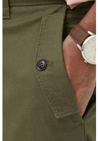 Sisley spodnie męskie kolor zielony dopasowane. Kolor: zielony. Materiał: tkanina #3
