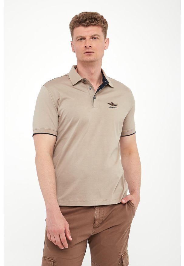 Aeronautica Militare - Polo męskie z haftem AERONAUTICA MILITARE. Typ kołnierza: polo. Wzór: haft