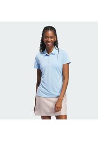 Adidas - Damska koszulka polo z krótkim rękawem Solid Performance. Typ kołnierza: polo. Kolor: niebieski. Długość rękawa: krótki rękaw. Długość: krótkie. Styl: klasyczny, sportowy #1