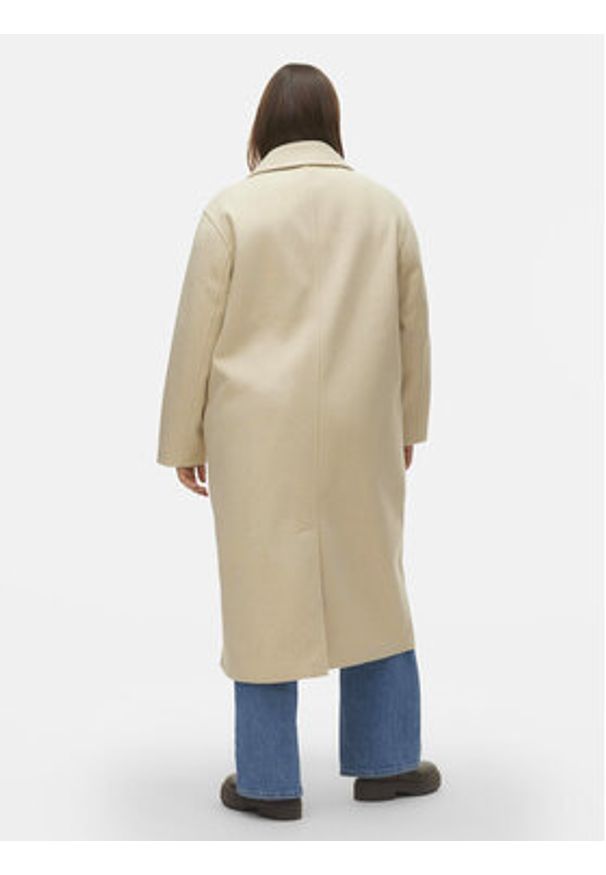 Vero Moda Curve Płaszcz przejściowy 10297180 Écru Regular Fit. Materiał: syntetyk