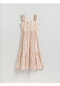 Reserved - Bawełniana sukienka midi - wielobarwny. Materiał: bawełna. Długość: midi #1