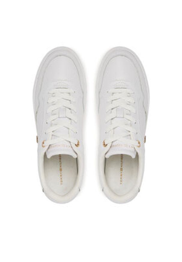 TOMMY HILFIGER - Tommy Hilfiger Sneakersy Essential Elevated Court Sneaker FW0FW08758 Biały. Kolor: biały. Materiał: skóra