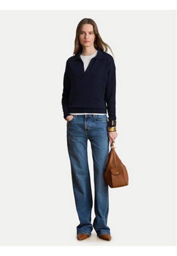 Lauren Ralph Lauren - LAUREN RALPH LAUREN Sweter 200P14056003 Granatowy Regular Fit. Kolor: niebieski. Materiał: syntetyk