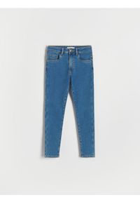 Reserved - Jeansy skinny super soft - niebieski. Kolor: niebieski
