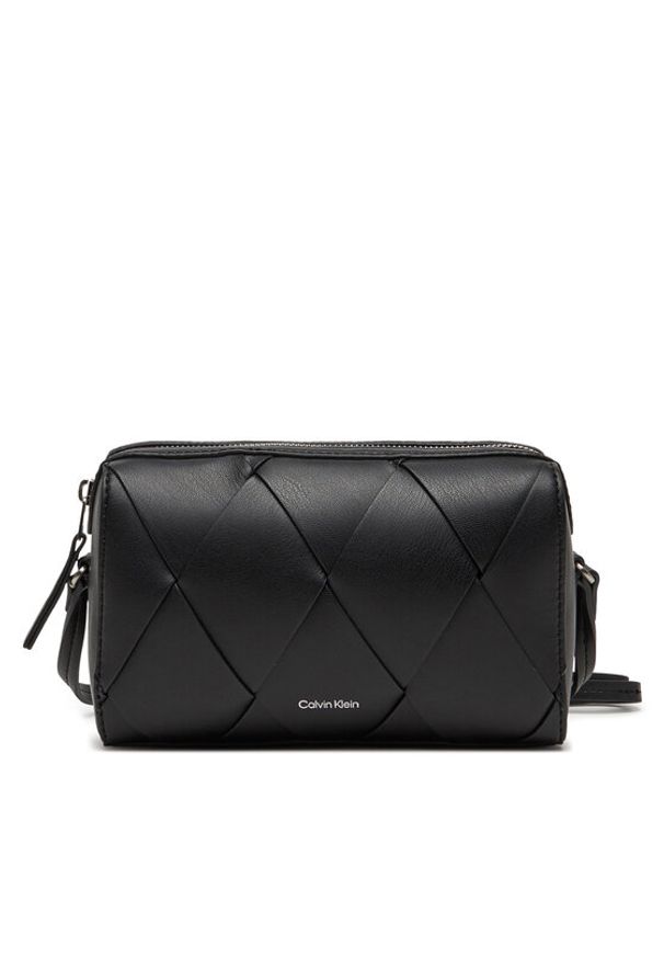 Calvin Klein Torebka Ck Woven Camera Bag K60K613002 Czarny. Kolor: czarny. Materiał: skórzane