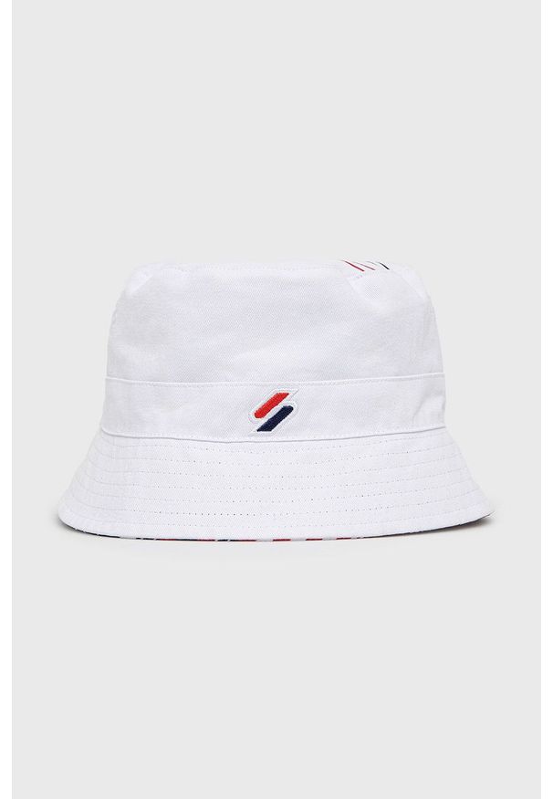 Superdry kapelusz dwustronny kolor biały. Kolor: biały