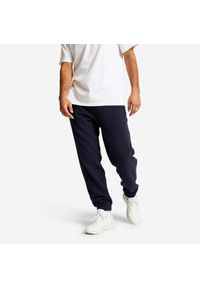 DOMYOS - Spodnie dresowe męskie Domyos Gym & Pilates. Kolor: niebieski. Materiał: poliester, bawełna, materiał. Wzór: ze splotem. Sezon: zima. Sport: joga i pilates #1