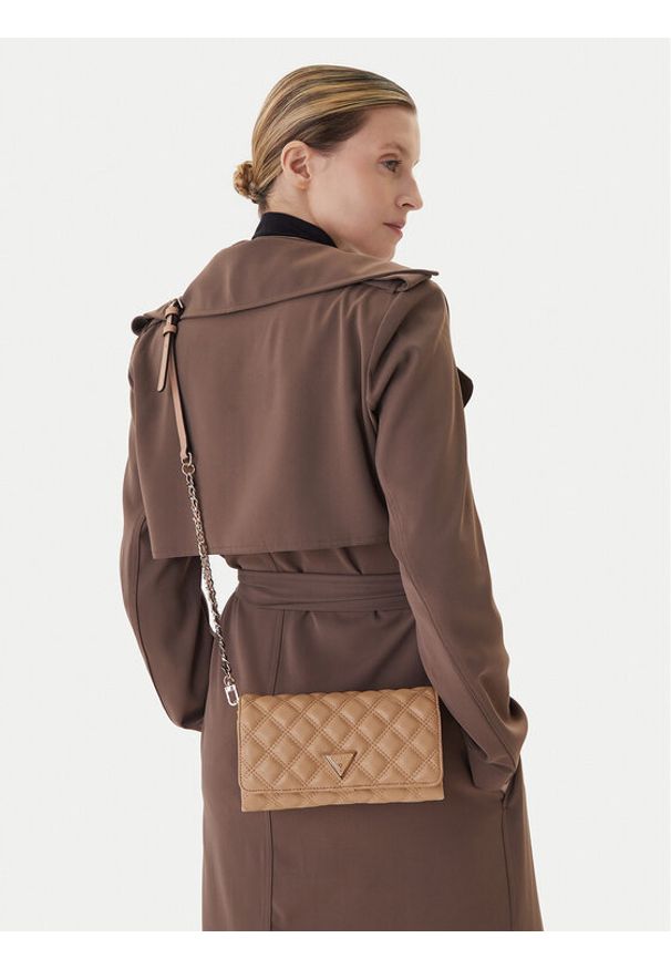 Guess Torebka Giully II Mini HWQG96 73750 Beżowy. Kolor: beżowy. Materiał: skórzane