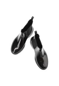 Big-Star - Czarne Kalosze Big Star Damskie Stylowe Obuwie. Kolor: czarny. Materiał: skóra ekologiczna, materiał, lakier. Szerokość cholewki: normalna. Styl: elegancki #3