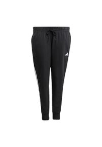 Adidas - Spodnie Essentials 3-Stripes Fleece Slim (Plus Size). Kolekcja: plus size. Kolor: biały, wielokolorowy, czarny. Materiał: polar
