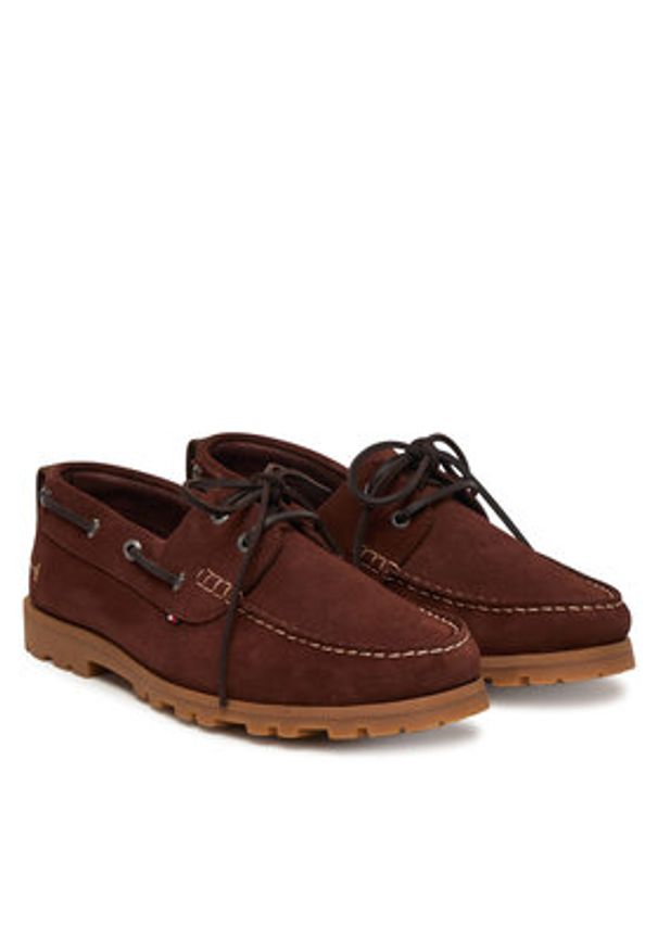 TOMMY HILFIGER - Tommy Hilfiger Mokasyny Light Sde FM0FM05747 Brązowy. Kolor: brązowy. Materiał: skóra, zamsz