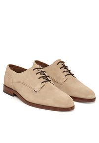 TOMMY HILFIGER - Tommy Hilfiger Półbuty Dress FM0FM05776 Beżowy. Kolor: beżowy. Materiał: zamsz, skóra #2