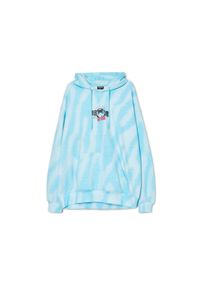 Cropp - Niebieska bluza z kapturem - Biały. Typ kołnierza: kaptur. Kolor: biały. Materiał: bawełna, dzianina. Wzór: nadruk #1