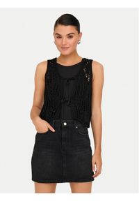 only - ONLY Top Lizzy 15343882 Czarny Regular Fit. Kolor: czarny. Materiał: syntetyk #1