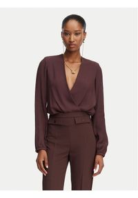 Elisabetta Franchi Body CB-007-62E2-V420 Brązowy ciemny Regular Fit. Kolor: brązowy. Materiał: wiskoza #1