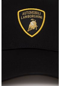 Lamborghini - LAMBORGHINI Czapka bawełniana kolor czarny gładka. Kolor: czarny. Materiał: bawełna. Wzór: gładki #2