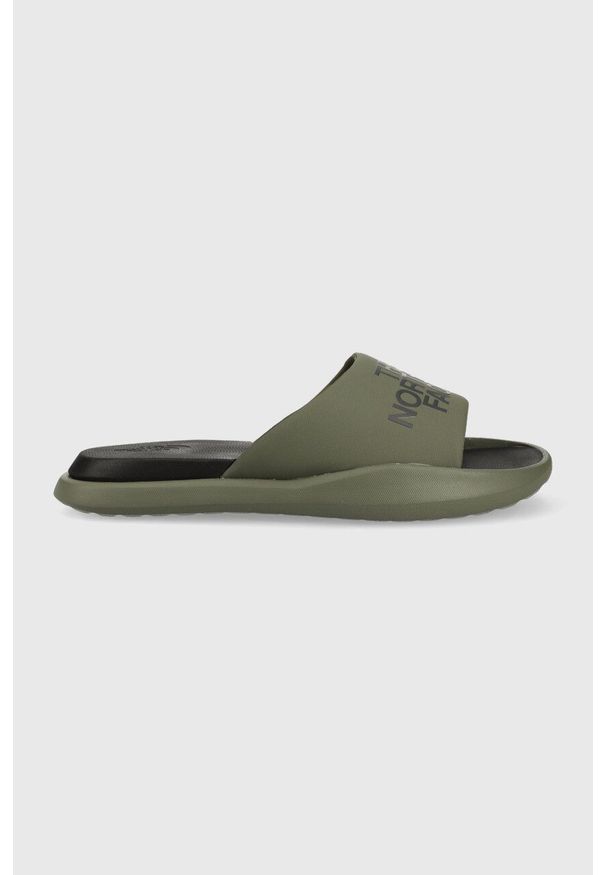 The North Face klapki skórzane TRIARCH SLIDE męskie kolor zielony. Kolor: zielony. Materiał: skóra