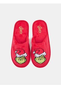 Sinsay - Ciepłe kapcie z motywem świątecznym Grinch - czerwony. Kolor: czerwony. Styl: wizytowy