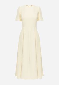 Born2be - Żółta Elegancka Sukienka VICES o Rozkloszowanym Kroju z Krótkim Rękawem Aezith. Okazja: na komunię, na wesele, na ślub cywilny. Kolor: żółty. Długość rękawa: krótki rękaw. Typ sukienki: proste, rozkloszowane. Styl: elegancki #8