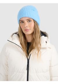 4f - 4F Czapka zimowa damska - niebieska M. Kolor: niebieski. Sezon: zima. Styl: casual, klasyczny, sportowy