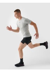 4f - 4F Spodenki do biegania szybkoschnące męskie - szare 3XL. Kolor: szary. Materiał: włókno, materiał, elastan, syntetyk. Długość: krótkie. Wzór: jednolity, gładki. Sport: bieganie, fitness #2