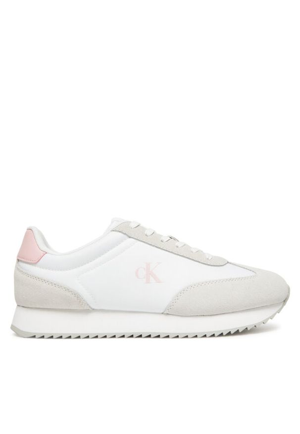 Calvin Klein Jeans Sneakersy Runner Laceup Mg Nylon Mix YW0YW01828 Biały. Kolor: biały. Materiał: materiał
