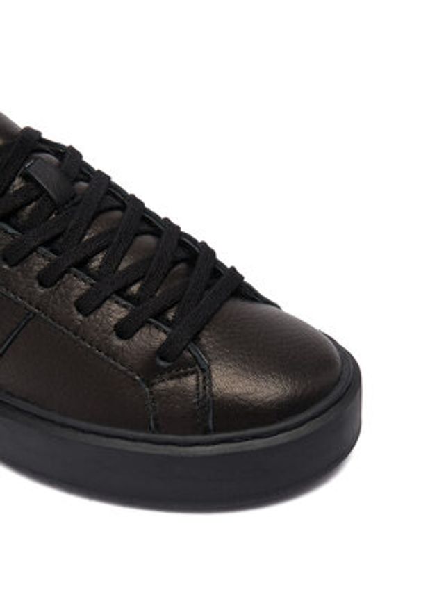 D.A.T.E. Sneakersy Hill Low Fur Platform W431-HPF-MN Czarny. Kolor: czarny. Materiał: skóra. Obcas: na platformie