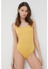 Roxy strój kąpielowy kolor żółty lekko usztywniona miseczka. Kolor: żółty. Materiał: materiał #3