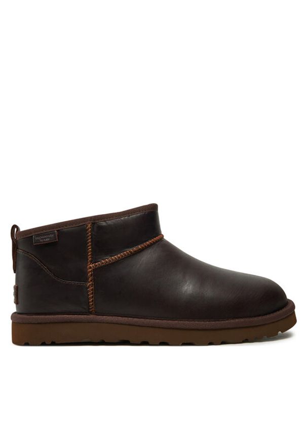 Ugg Śniegowce M Classic Ultra Mini Lthr Regen 1158191 Brązowy. Kolor: brązowy. Materiał: skóra