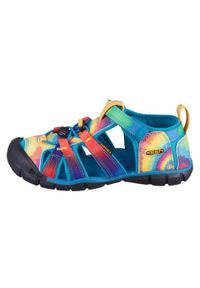 keen - Buty do chodzenia damskie Keen Seacamp II Cnx. Zapięcie: rzepy. Kolor: czerwony, niebieski, wielokolorowy. Materiał: syntetyk, materiał. Szerokość cholewki: normalna. Sezon: lato. Sport: turystyka piesza