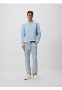 Reserved - Gładka bluza z bawełną - jasnoniebieski. Kolor: niebieski. Materiał: bawełna. Wzór: gładki #1