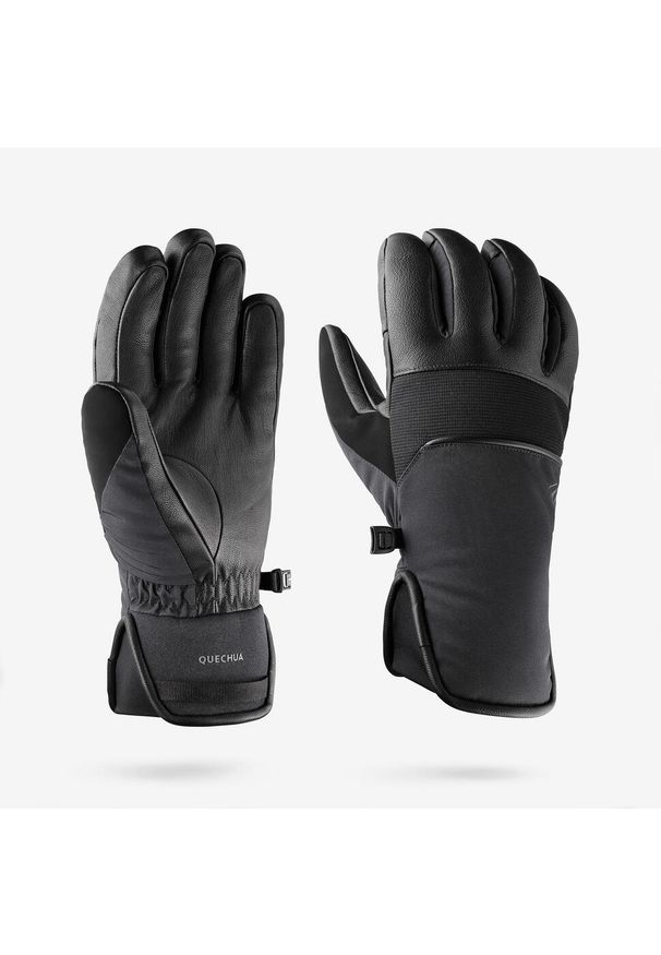 WEDZE - Rękawice narciarskie dla dorosłych Wedze 500 Sport. Kolor: czarny. Materiał: softshell, skóra, materiał, tkanina, futro, dzianina. Sport: narciarstwo