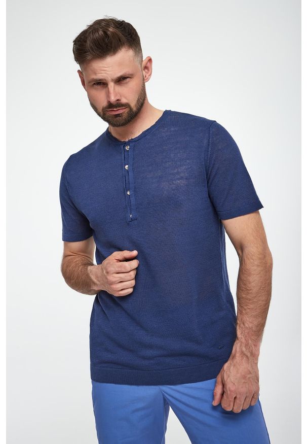 Liu Jo - Sweter męski lniany LIU JO. Materiał: len