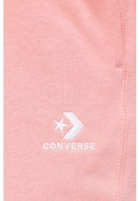 Converse spodnie dresowe kolor różowy gładkie. Kolor: różowy. Materiał: dresówka. Wzór: gładki #6