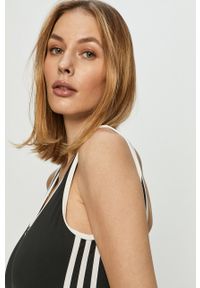 adidas Originals - Strój kąpielowy. Kolor: czarny. Materiał: dzianina. Wzór: aplikacja #4